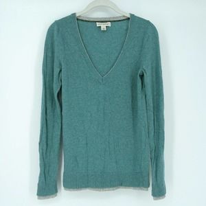 Banana Republic Sweater V-Neck Blue Cashmere Blend